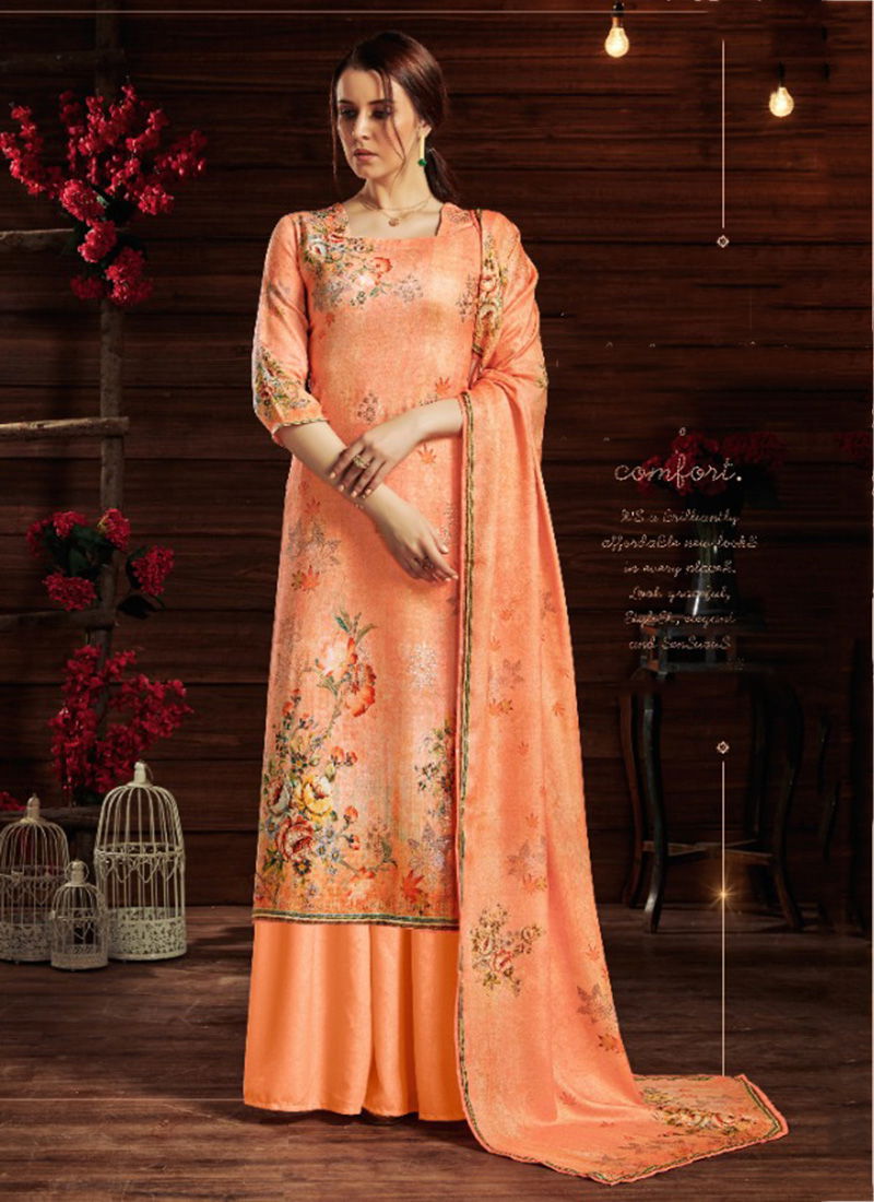 Aavika Jam Cotton Sequence Embroidery Work With Digital Print Designer Plazzo Suit Collection 502-001-008